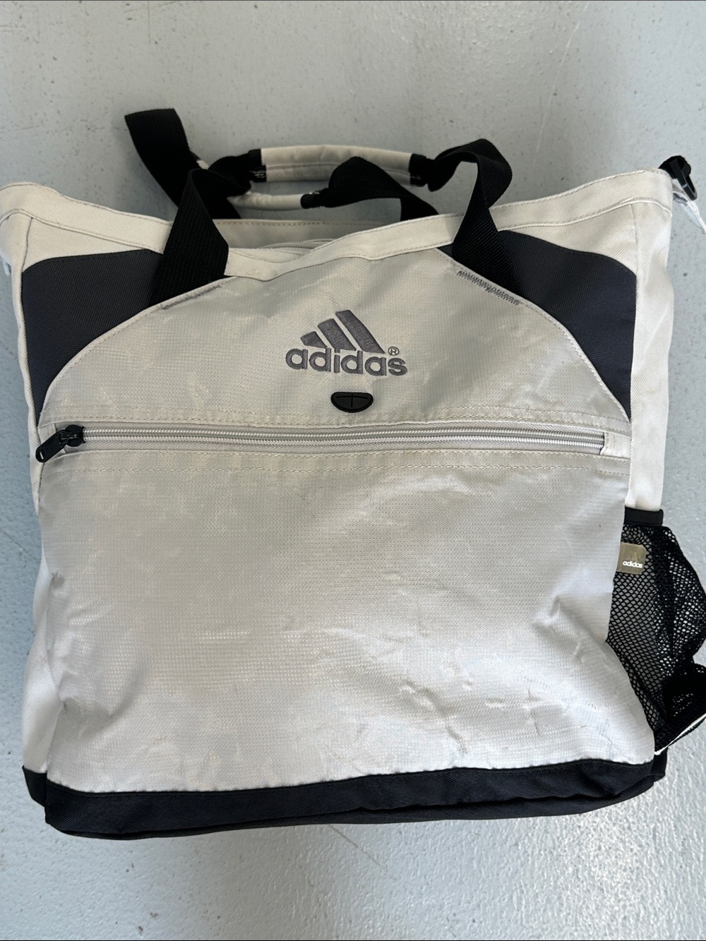 adidas White and Black Duffel Tote